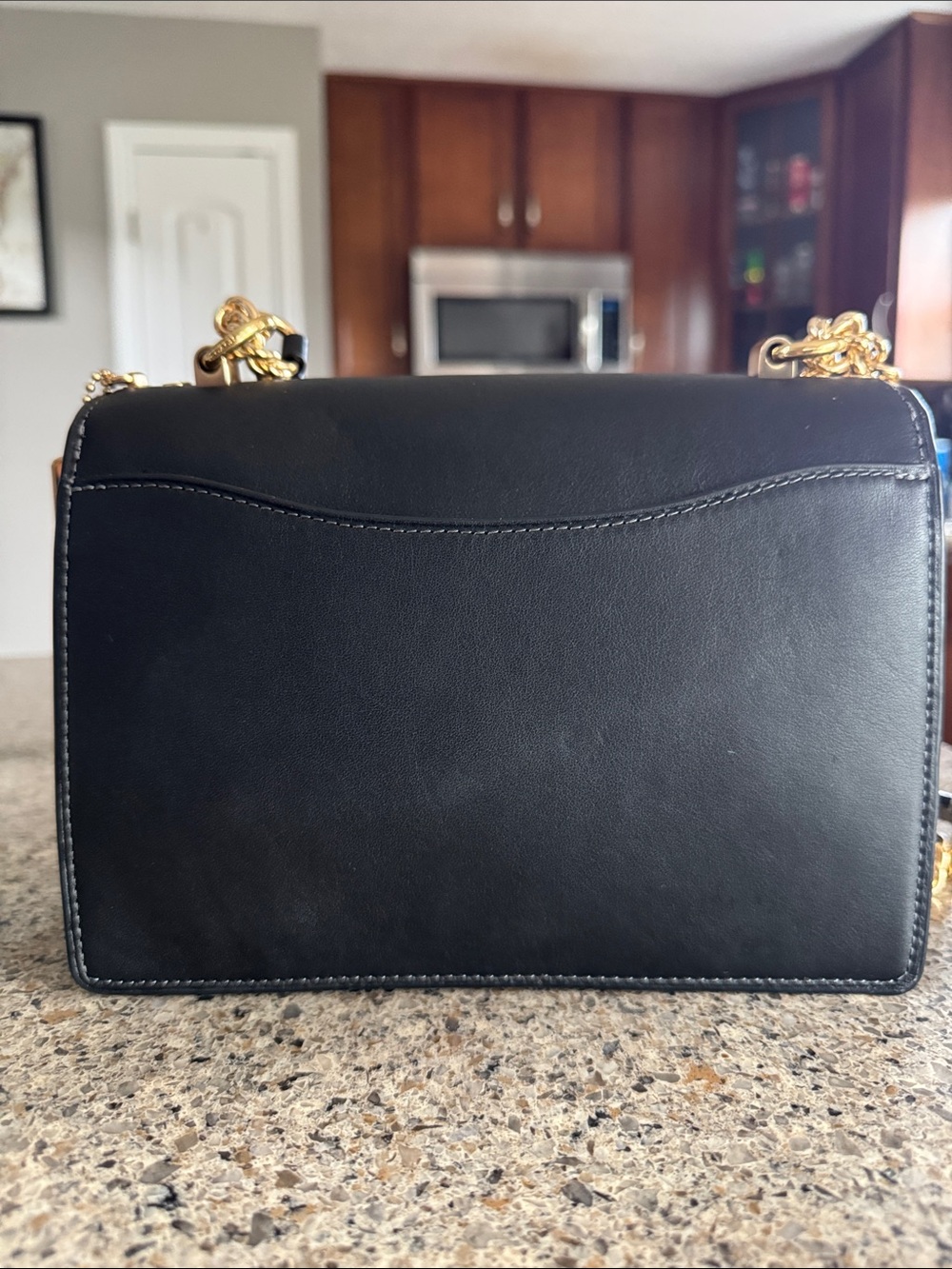 Coach Black Leather & Tan Signature Canvas Shoulder Bag with Gold Hardware - Picture 3 of 17